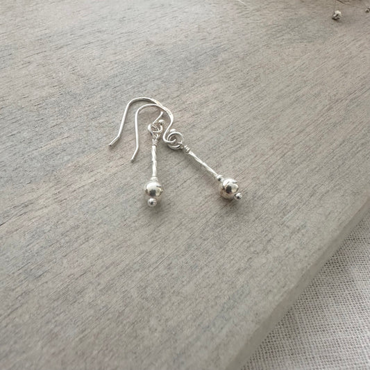 Sample small sterling silver beads earrings