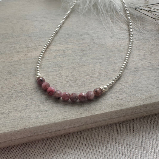 Sample ruby necklace, 18 inches