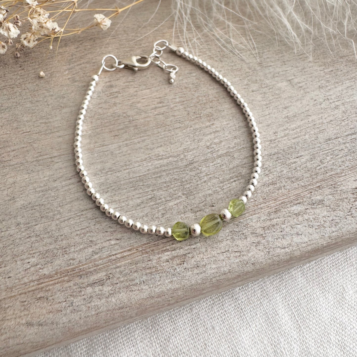 Sample Bracelet size medium august peridot