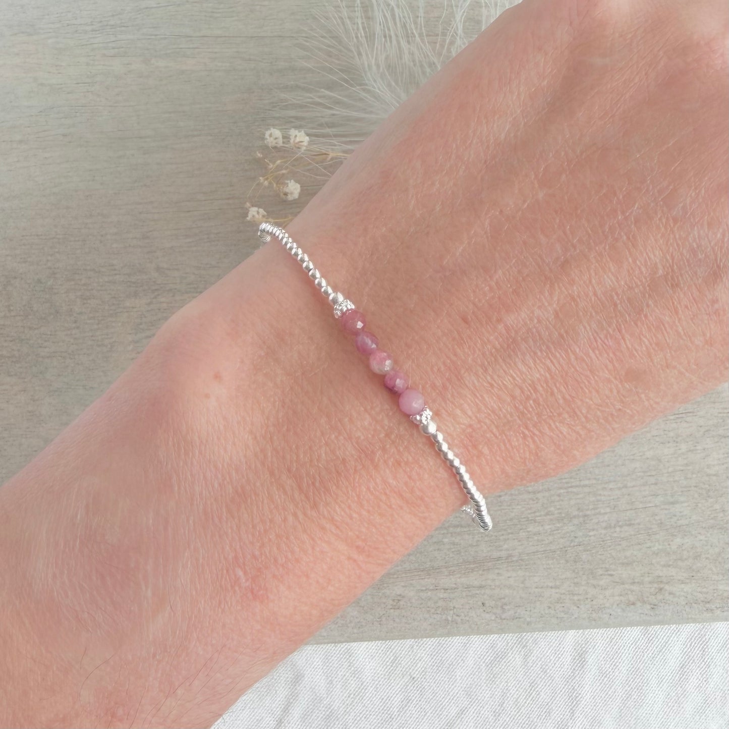 Pink Tourmaline Bracelet, October Birthstone