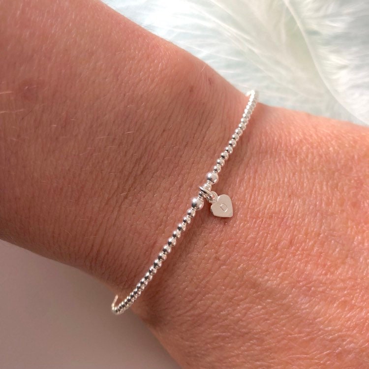 SECONDS : IMPERFECT Tiny Family Initial Bracelet , Personalised Dainty Sterling Silver Jewellery