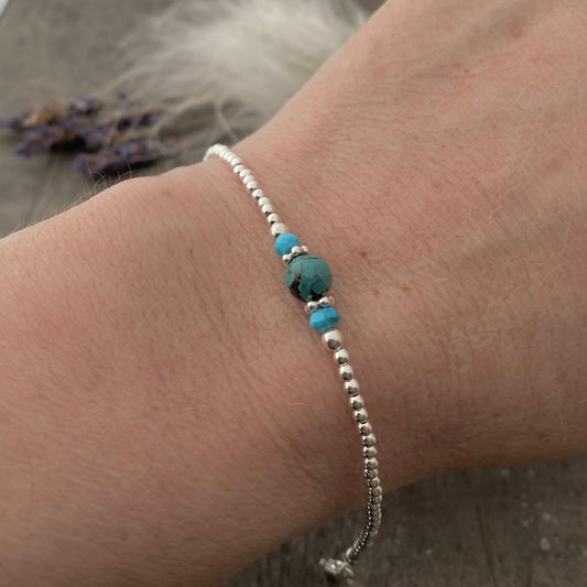Turquoise Bracelet the December Birthstone in Sterling Silver, Bracelets for Women nft