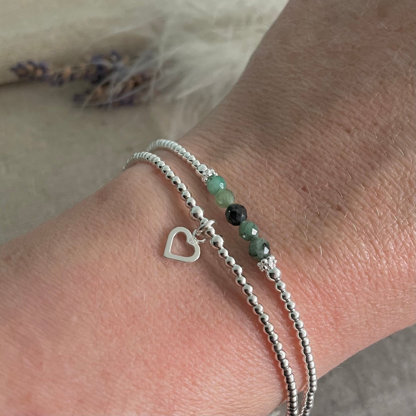 Set of Emerald Bracelets, May Birthstone