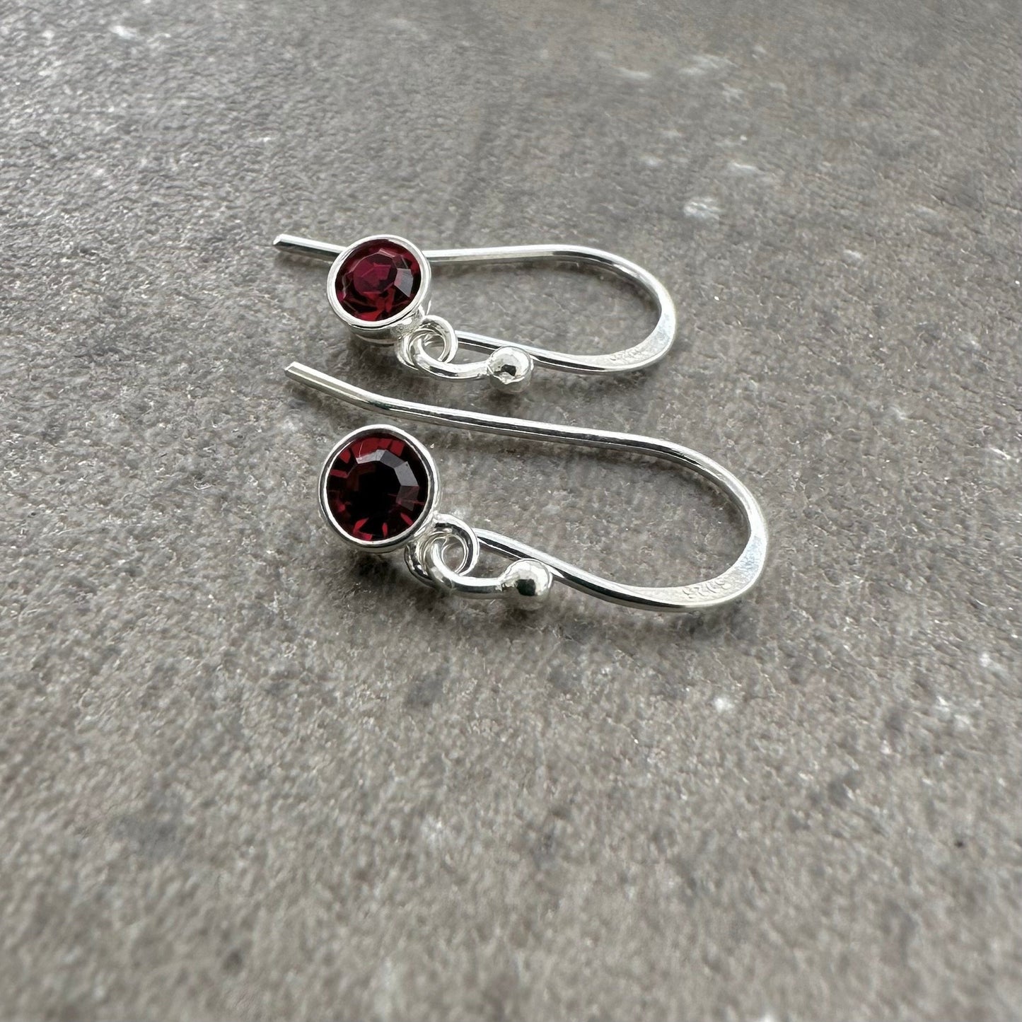 Dainty Drop Earrings birthstone crystal gems