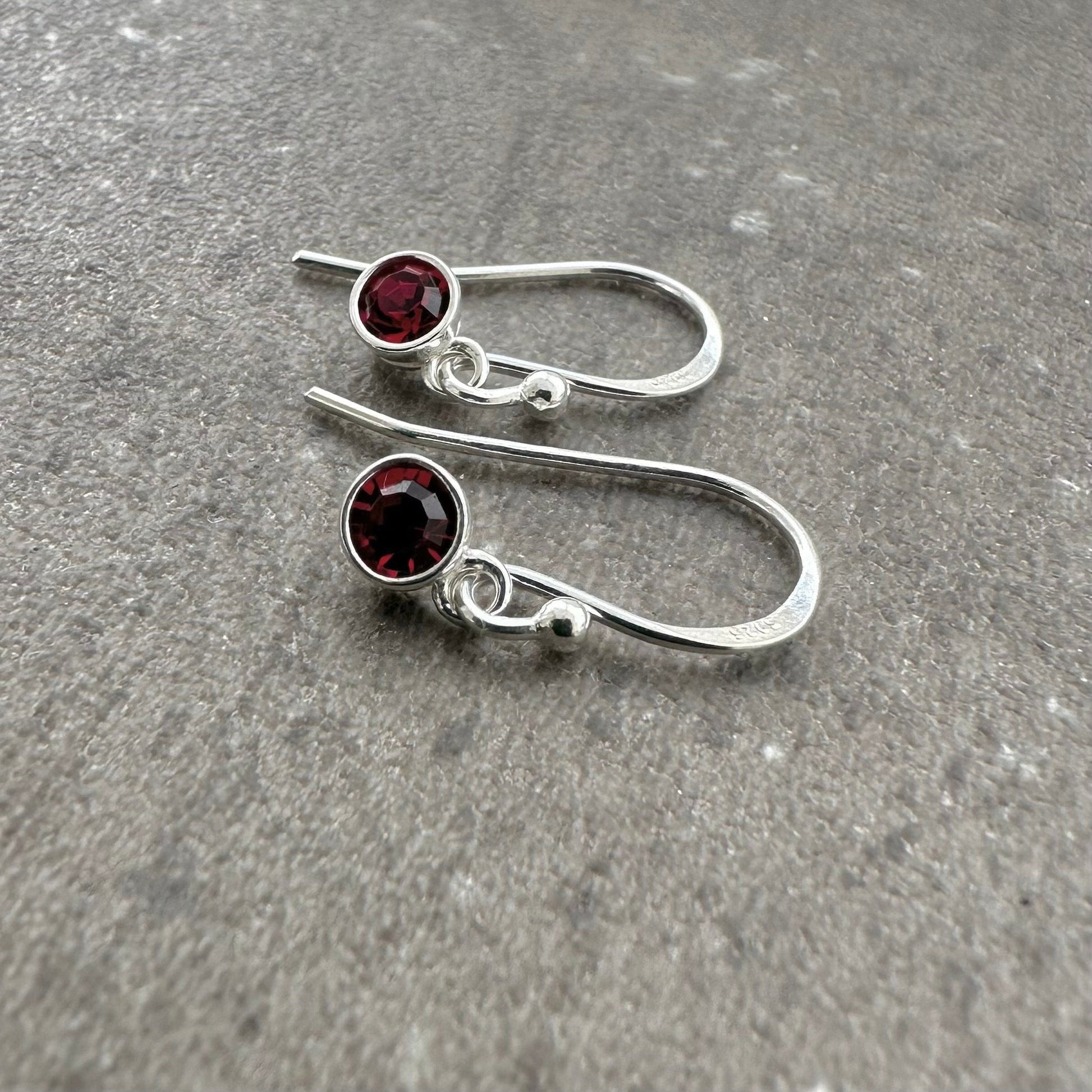 Dainty Drop Earrings birthstone crystal gems