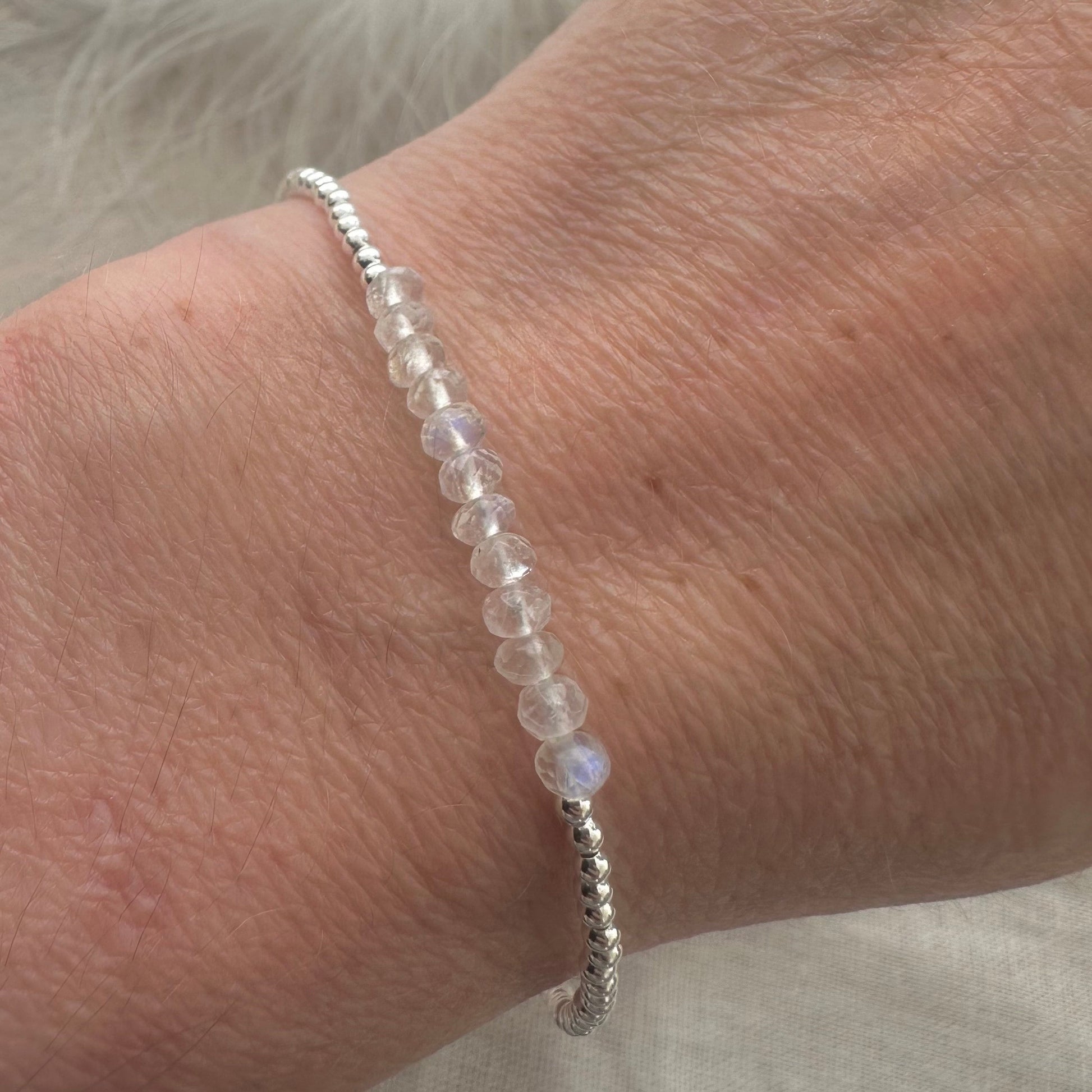 Dainty Moonstone bracelet, June Birthstone