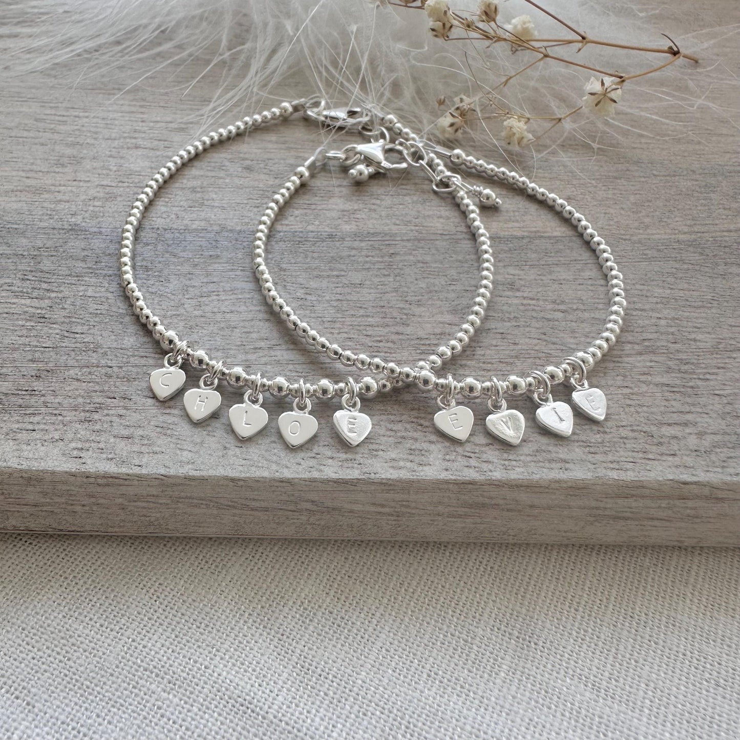 Sterling silver Name Bracelet, Delicate Personalised Jewellery Christmas Gifts for Her