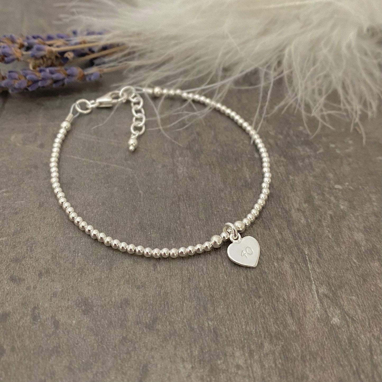 40th Birthday Bracelet in Sterling Silver