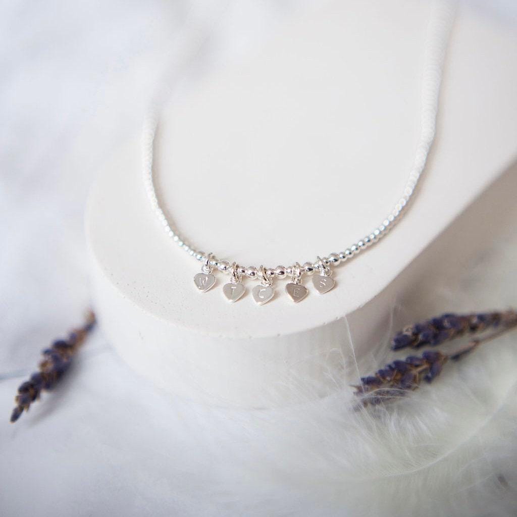 Dainty Sterling Silver Family Initial Necklace Personalised