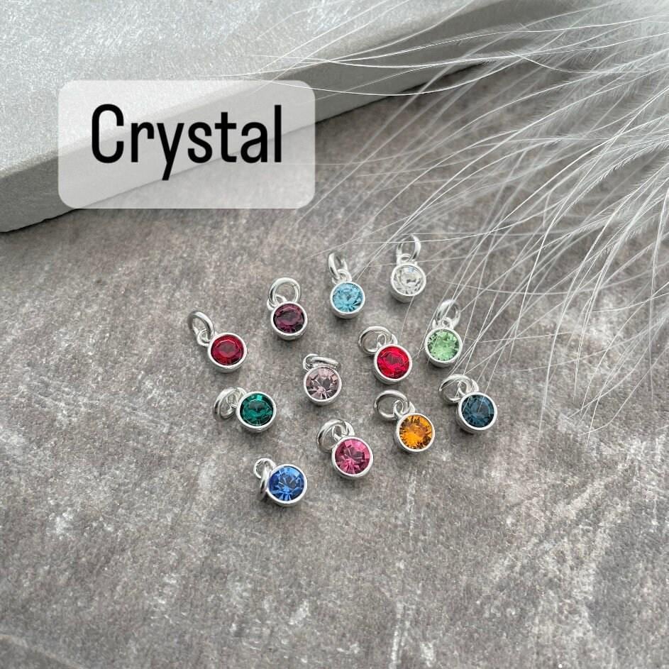 Personalised Cubic Zirconia Birthstone Charm Bracelet with Initials, Mothers Day Gift for Mum