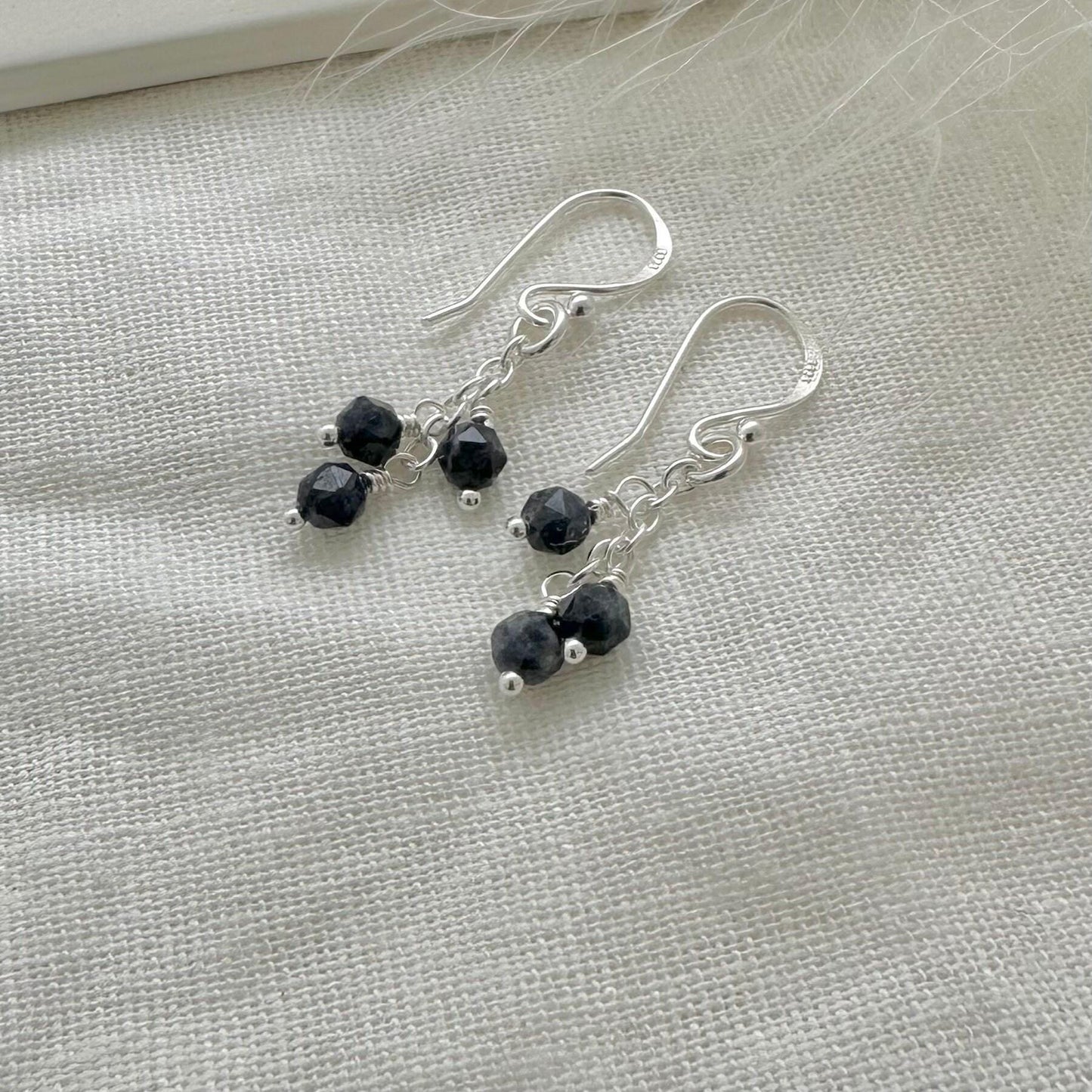Sterling Silver Sapphire September Birthstone Earrings, Cascade Earrings