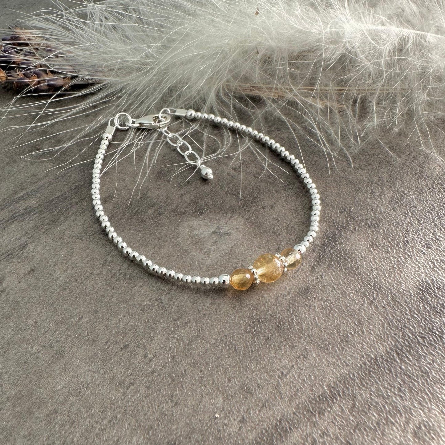 Yellow Citrine Bracelet, , November Birthstone Sterling Silver