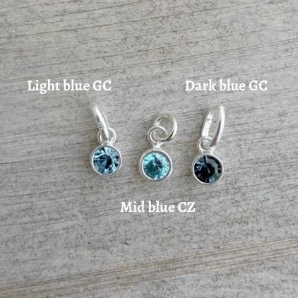 Personalised December CZ Crystal Birthstone Initial Necklace, December Birthday gift for women, birthstone jewellery gift for her