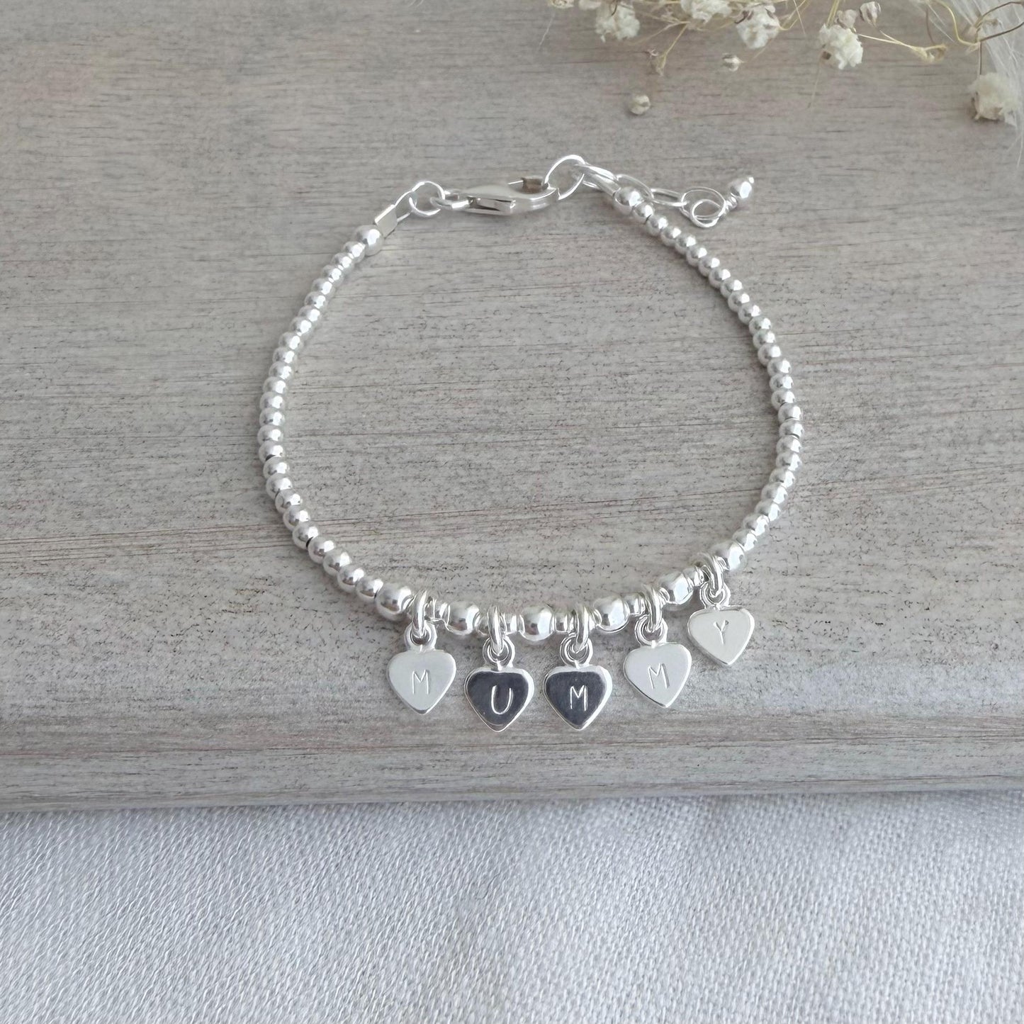 Dainty Mummy Charm Bracelet, Mothers Day Gift