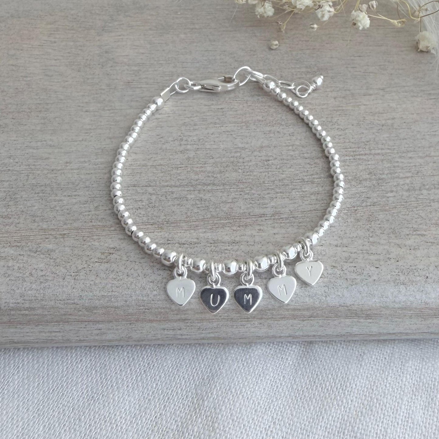 Dainty Mummy Charm Bracelet, Mothers Day Gift