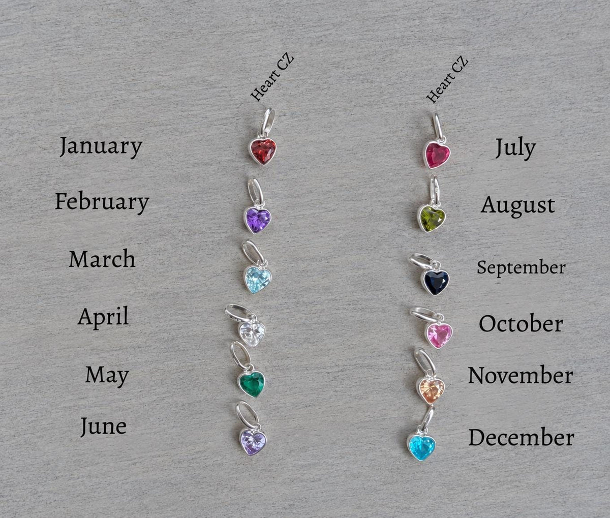 Cubic Zirconia Birthstone Necklace Earrings Jewellery Set in Sterling Silver