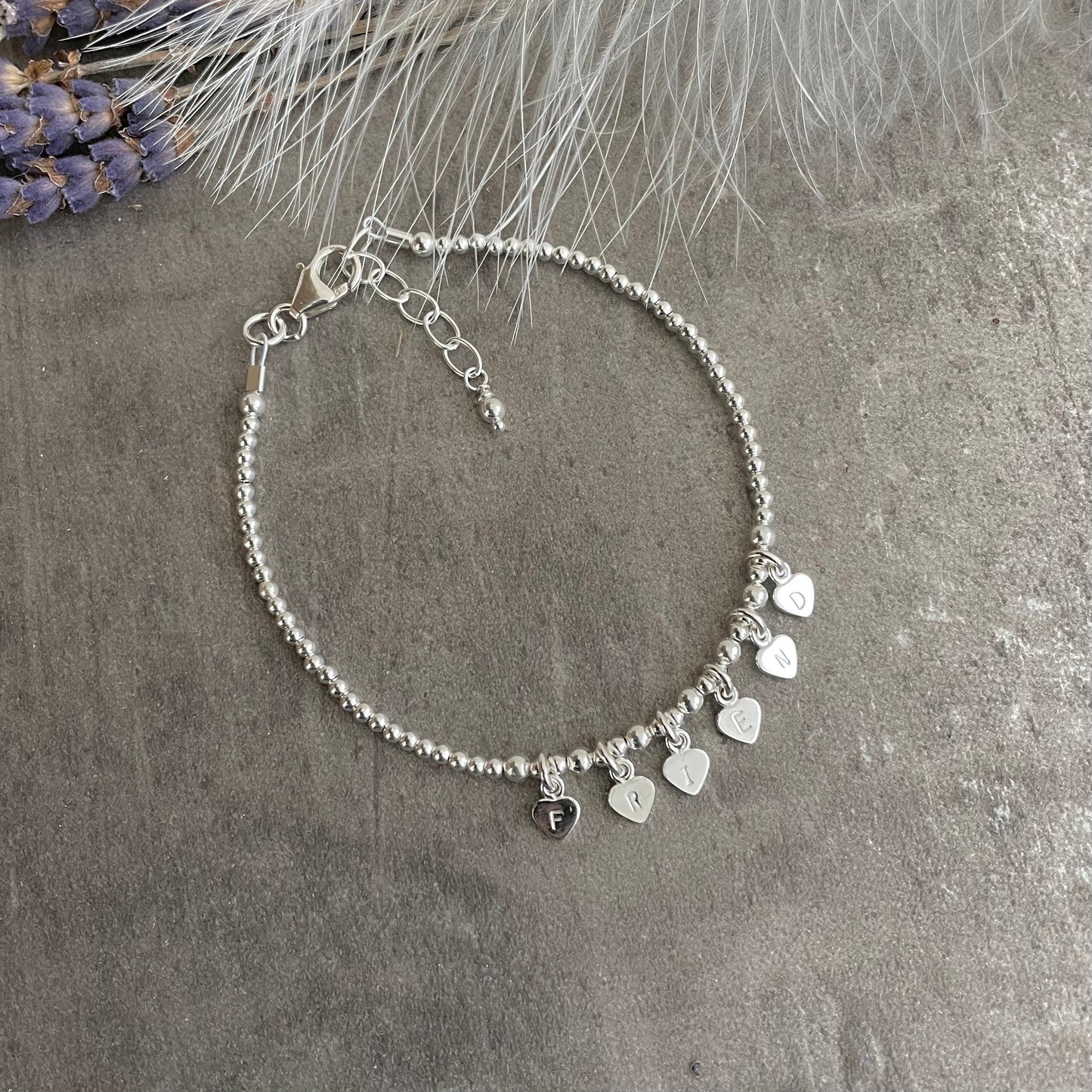 Dainty Friend Charm Bracelet, Friend Christmas Gift, Sterling Silver Jewellery for Friend