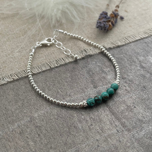 A Dainty Turquoise Bracelet, December Birthstone jewellery for December birthdays