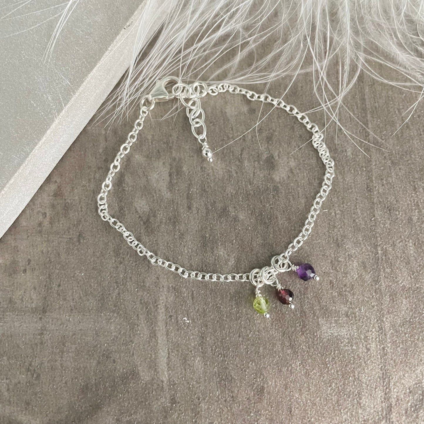 Family Birthstone Chain Bracelet for Mother Gift