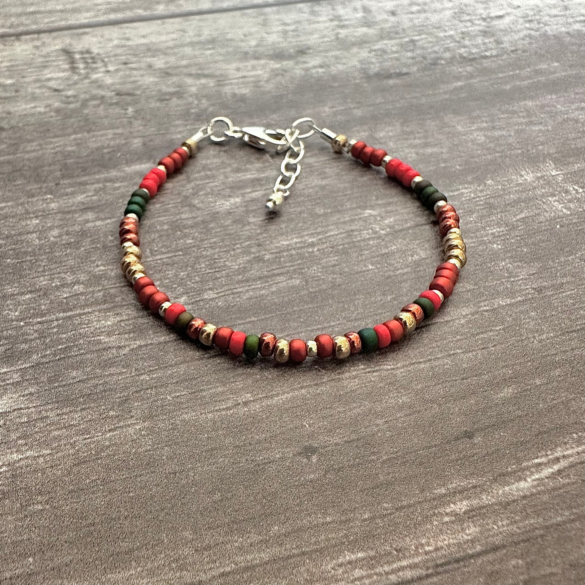 Autumn Christmas Bracelet with seed beads