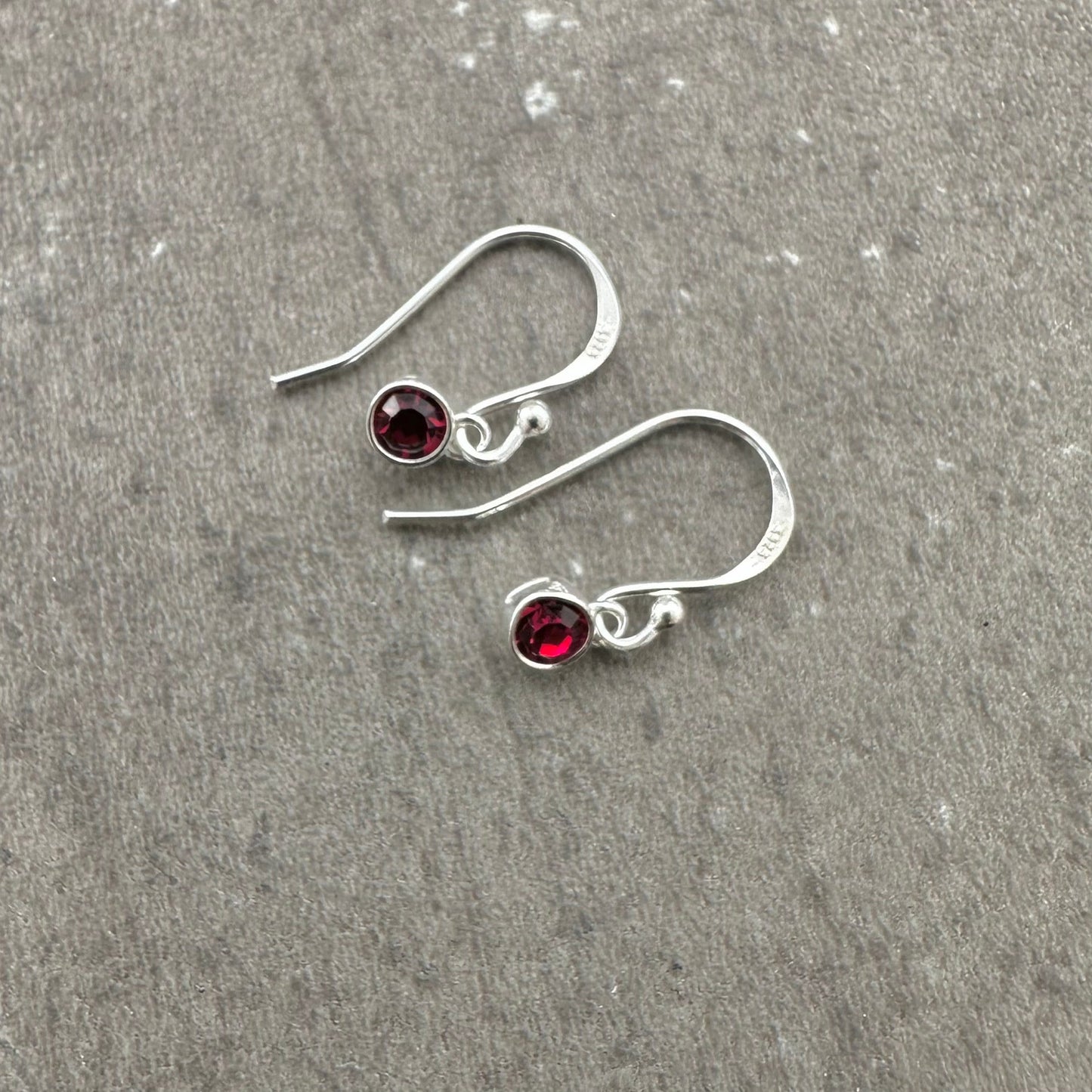 Dainty Drop Earrings birthstone crystal gems