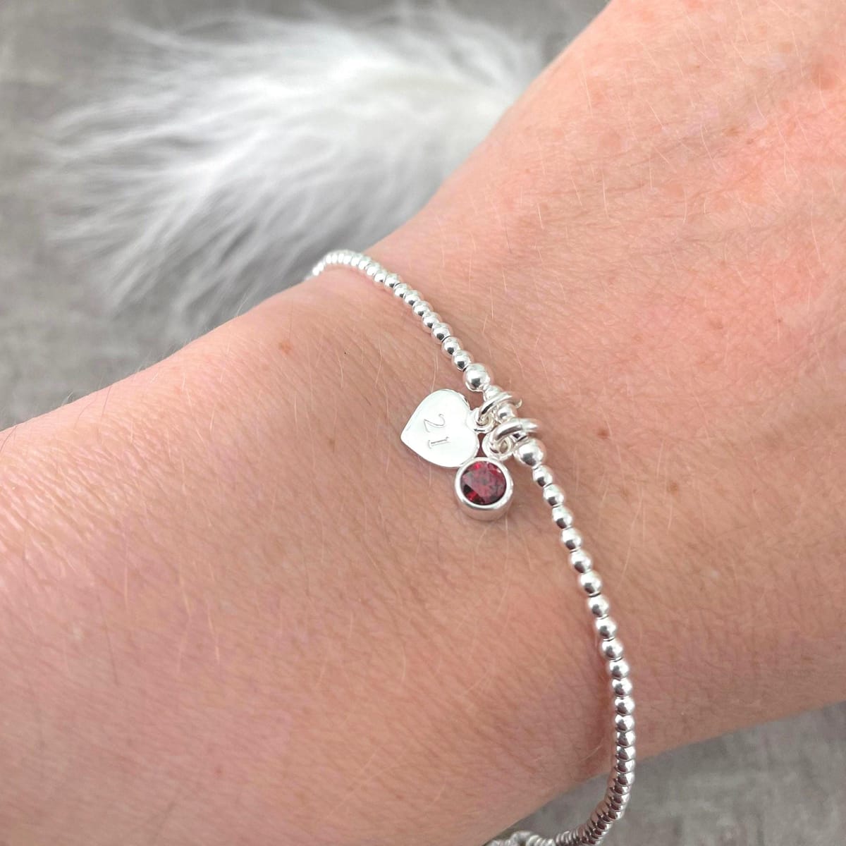 21st Birthday Milestone Gift, Dainty Bracelet with Cubic Zirconia Birthstone