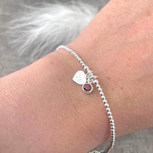 21st Birthday Milestone Gift, Dainty Bracelet with Cubic Zirconia Birthstone