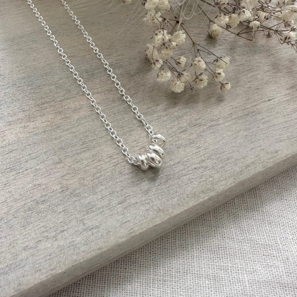 40th Birthday Gift 4 Beads 4 Decades Necklace, Jewellery Gift for Her 40th in Sterling Silver