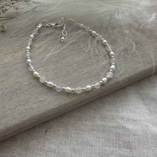 Sample sale bracelet moonstone and pearl L