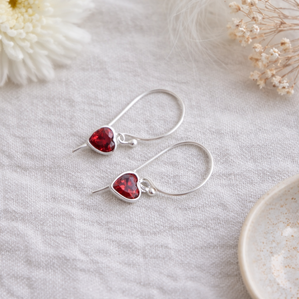 Red Heart Earrings, Valentines Day Gift for wife or girlfriend