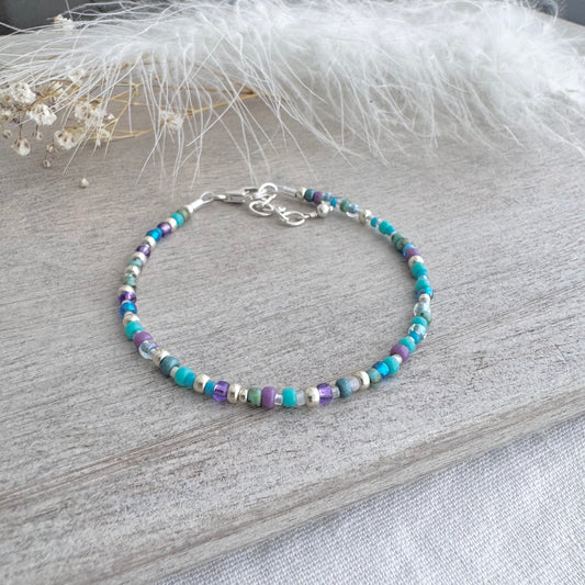 Sample Bracelet size medium aqua lilac light