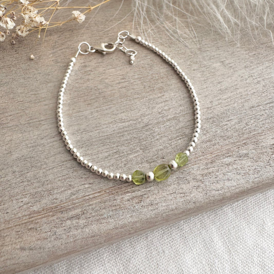 Sample Bracelet size medium august peridot