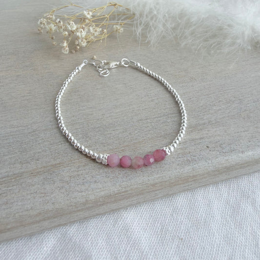 Pink Tourmaline Bracelet, October Birthstone