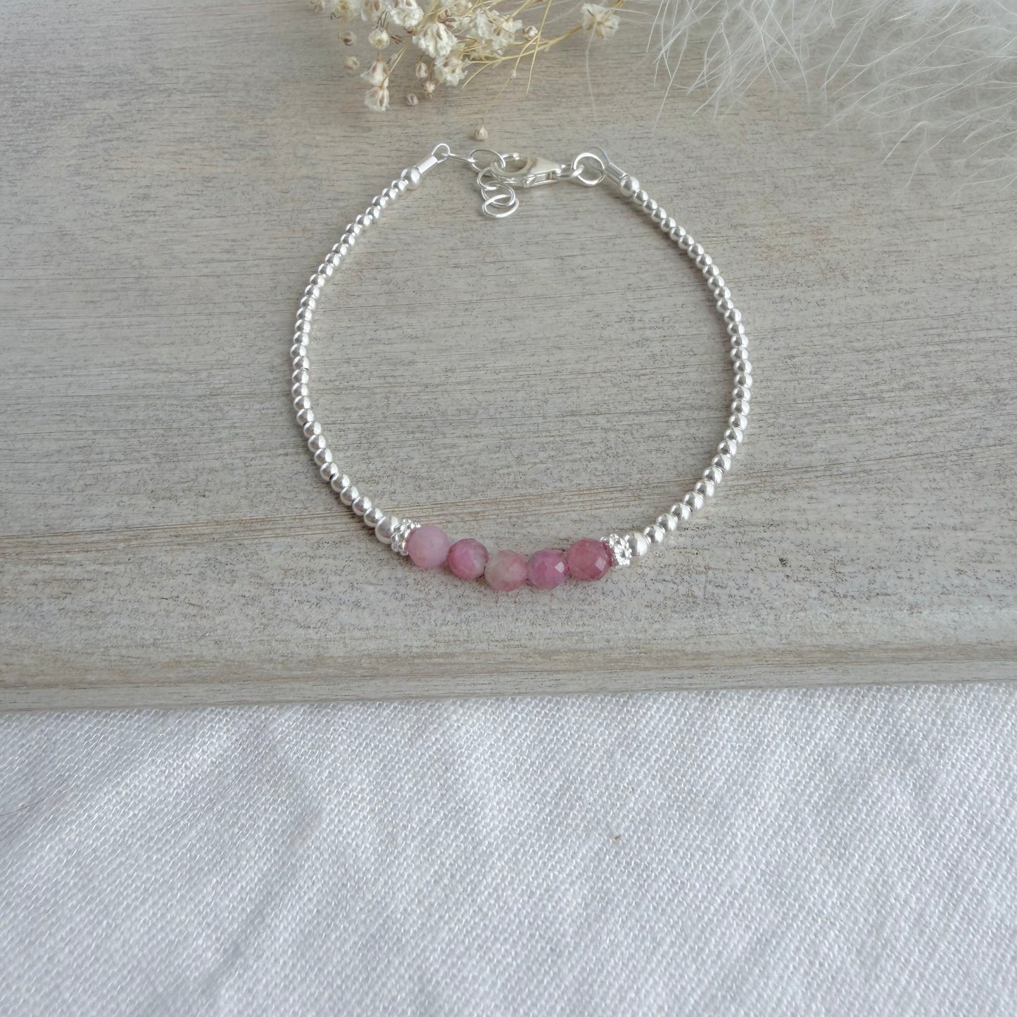 Pink Tourmaline Bracelet, October Birthstone