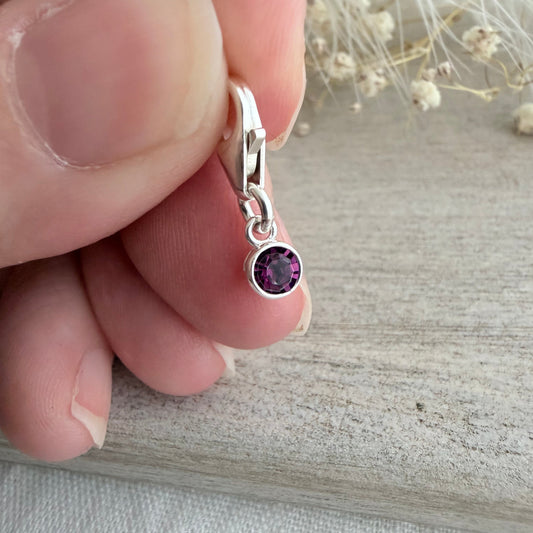 Birthstone Charm on Clip