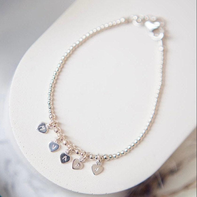 Dainty Grandmother Bracelet, Personalised Family Initials Bracelet