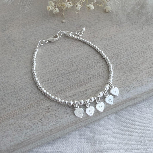 Dainty Mummy Charm Bracelet, Mothers Day Gift