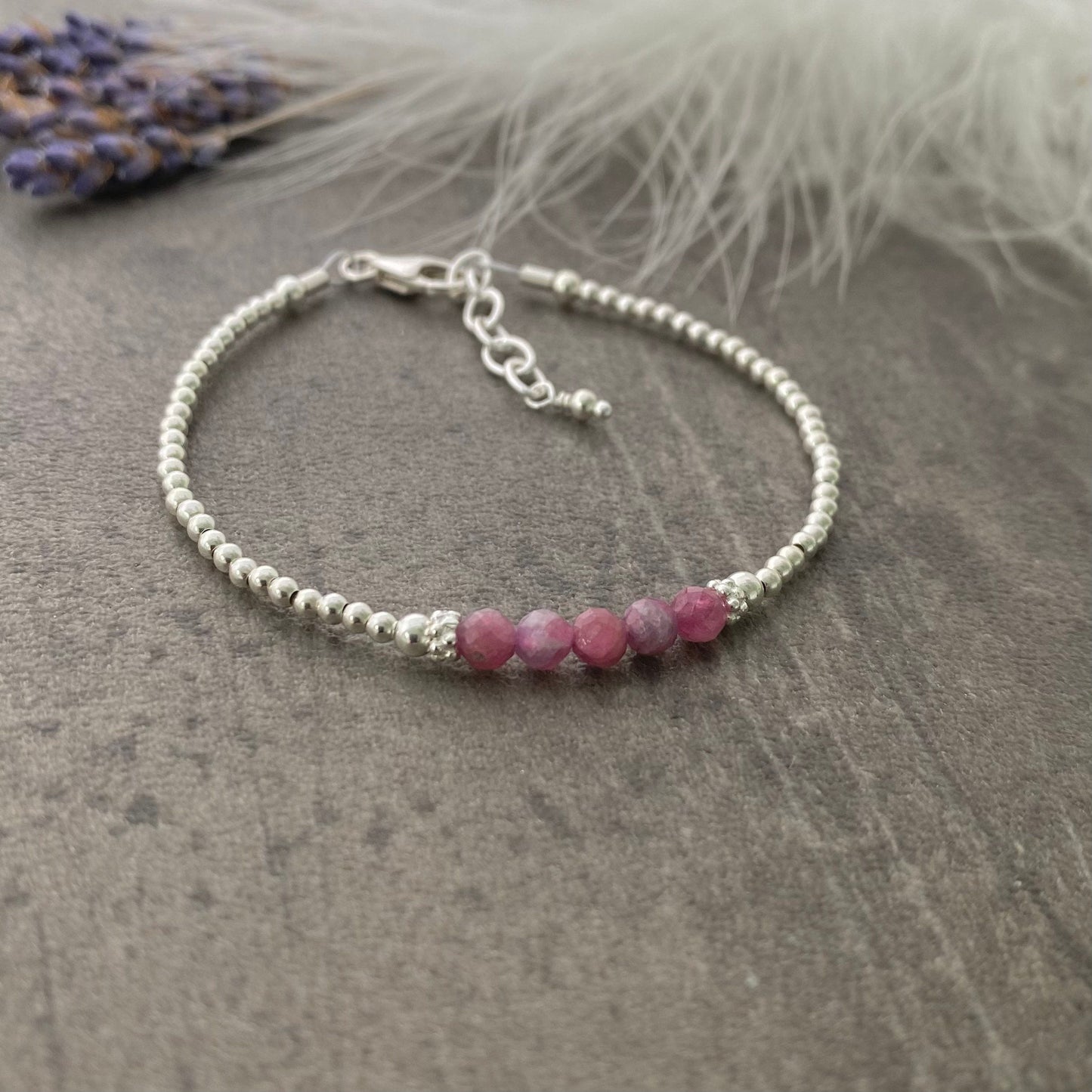 Pink Tourmaline Bracelet, October Birthstone