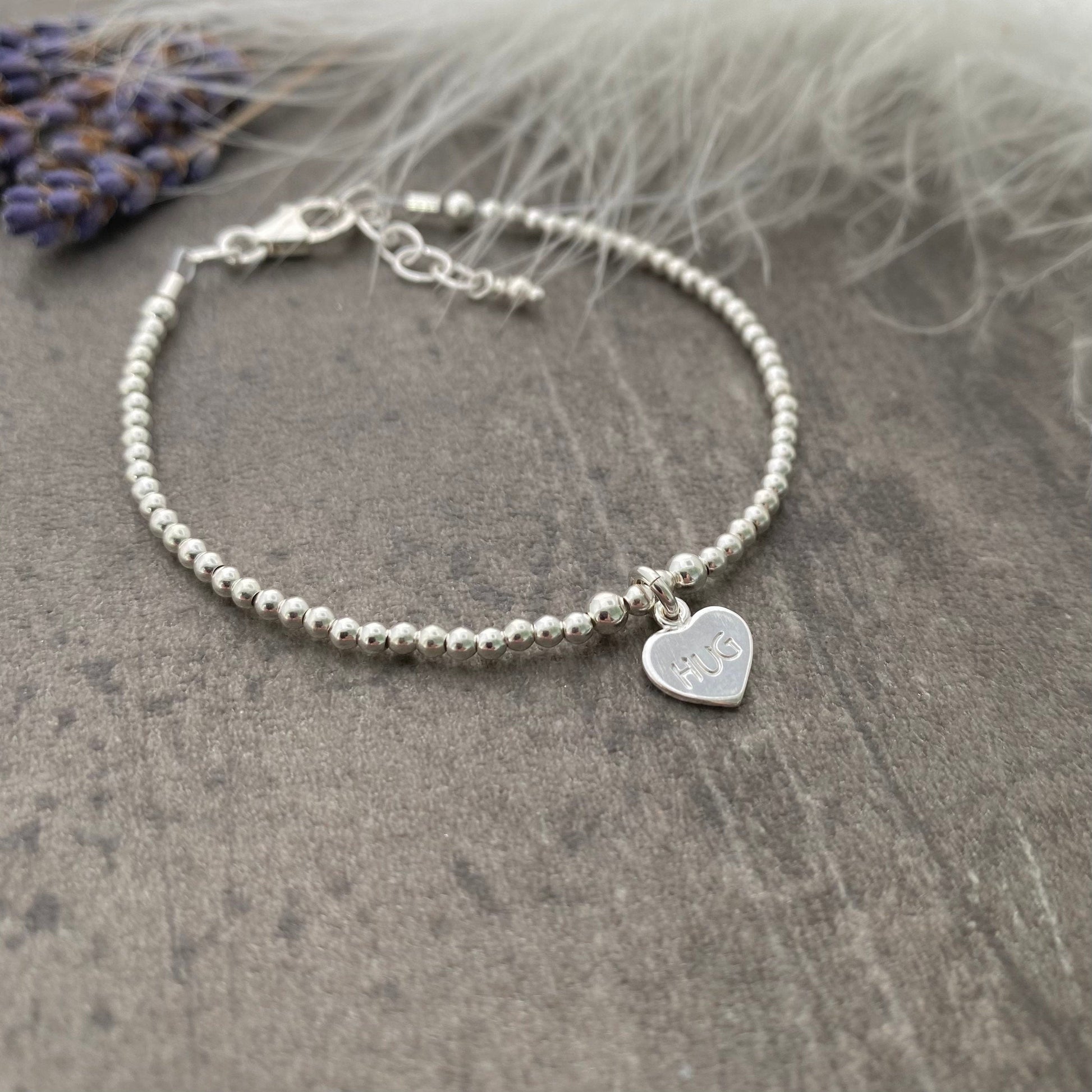 Dainty HUG Bracelet in Sterling Silver, Lockdown Gifts for Loved ones