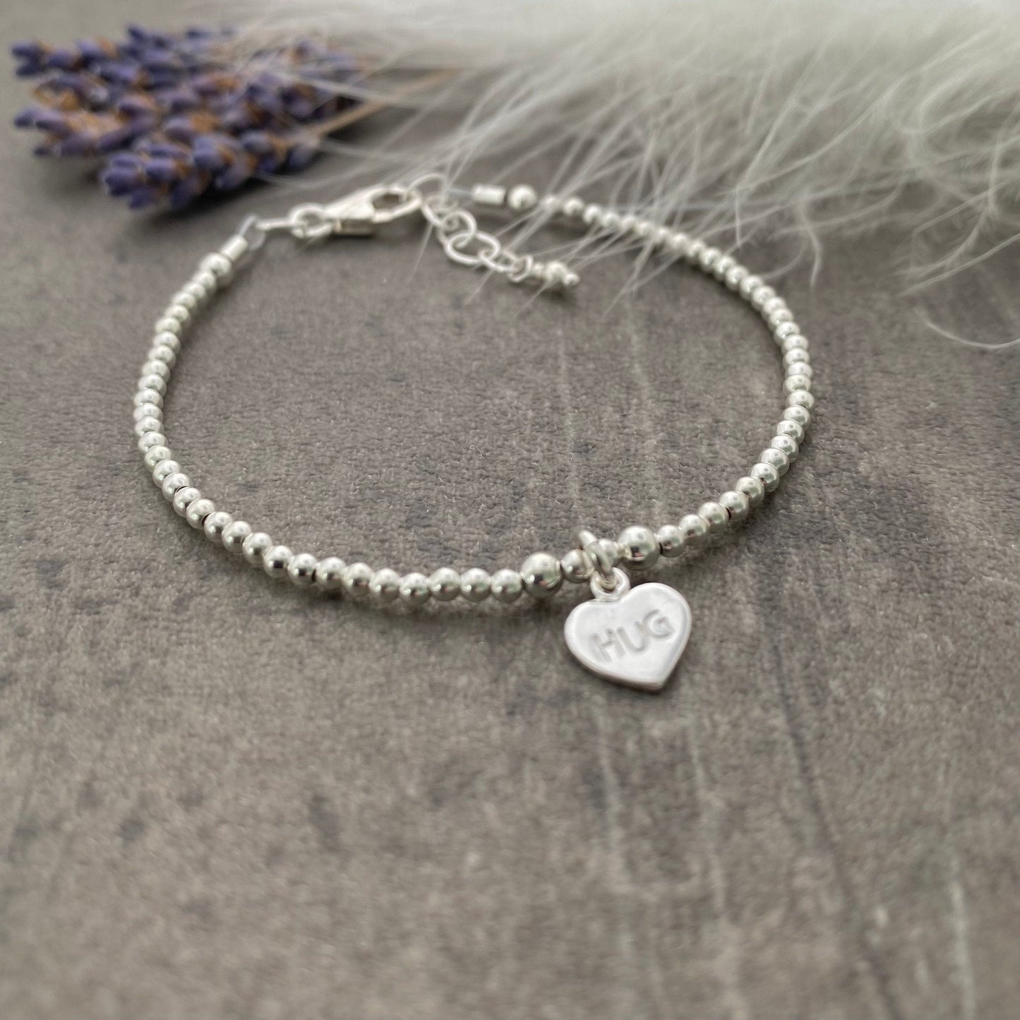 Dainty HUG Bracelet in Sterling Silver, Lockdown Gifts for Loved ones