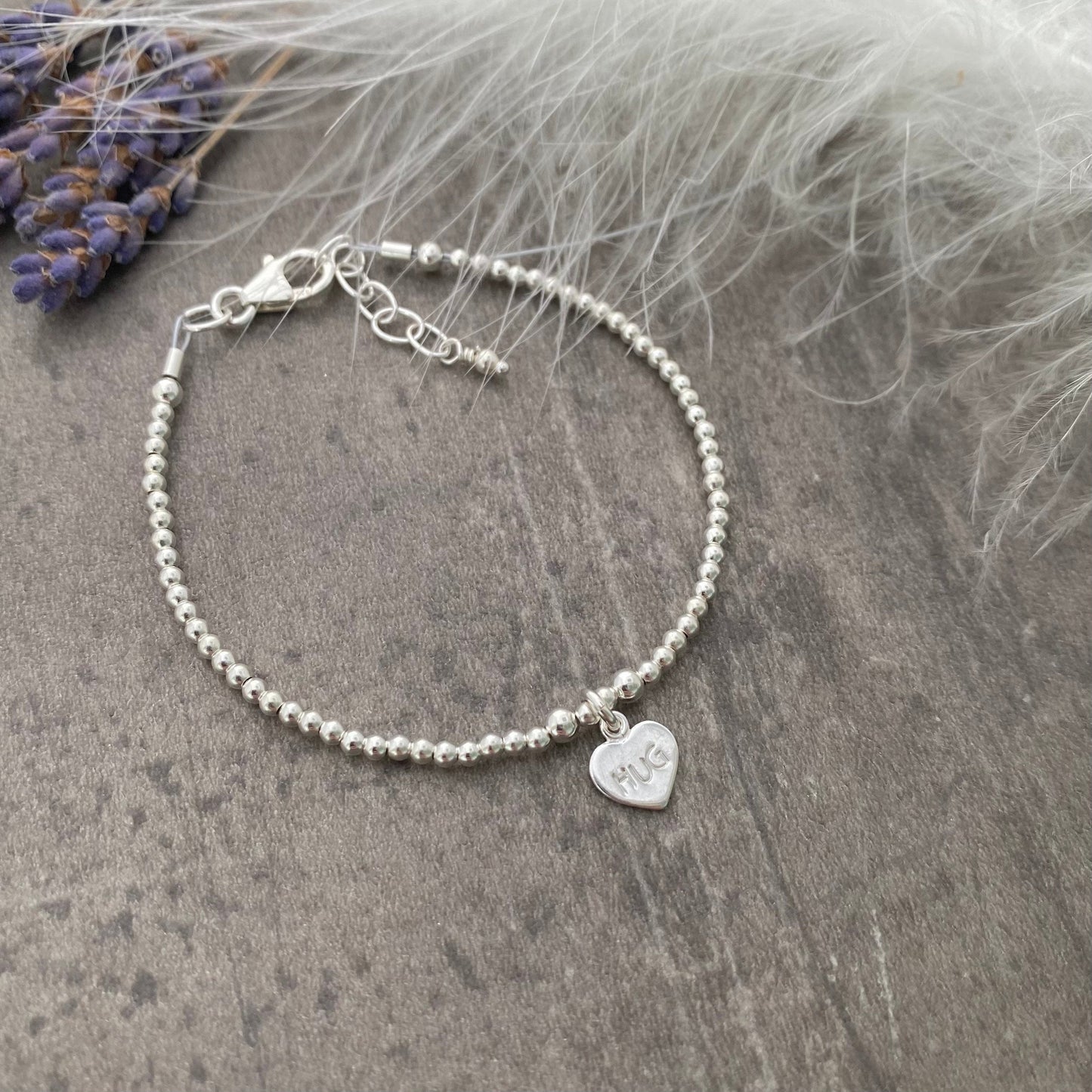 Dainty HUG Bracelet in Sterling Silver, Lockdown Gifts for Loved ones