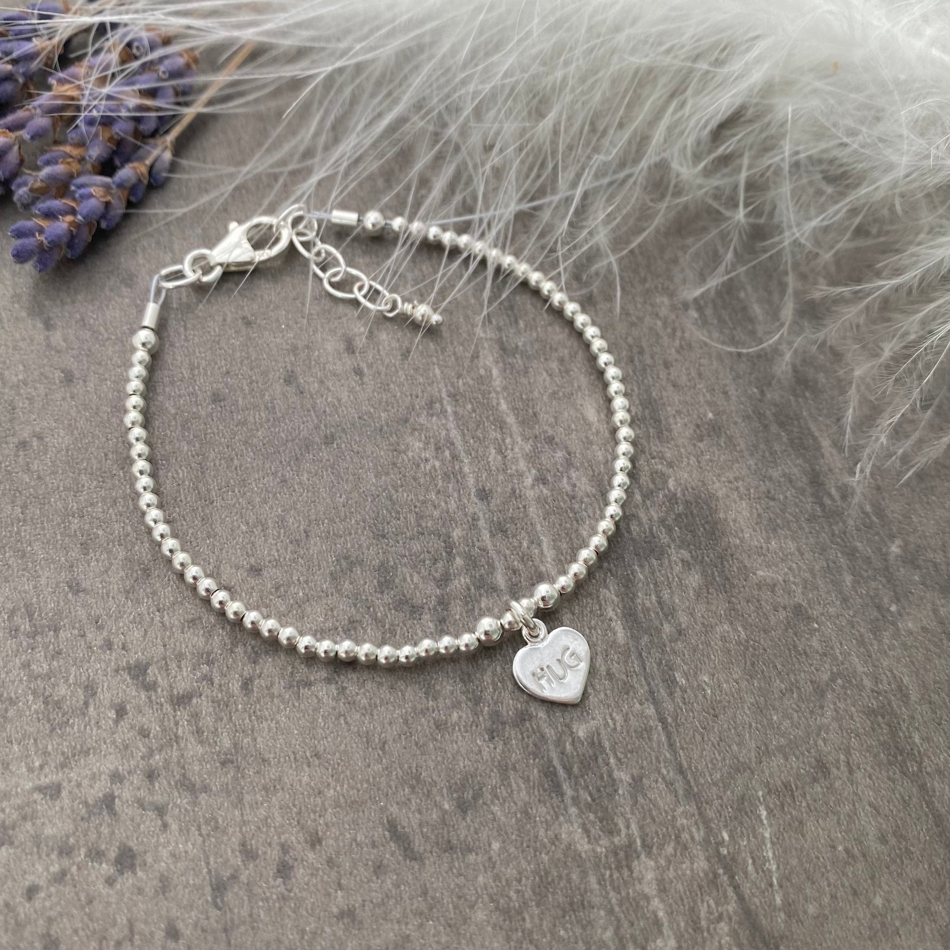 Dainty HUG Bracelet in Sterling Silver, Lockdown Gifts for Loved ones