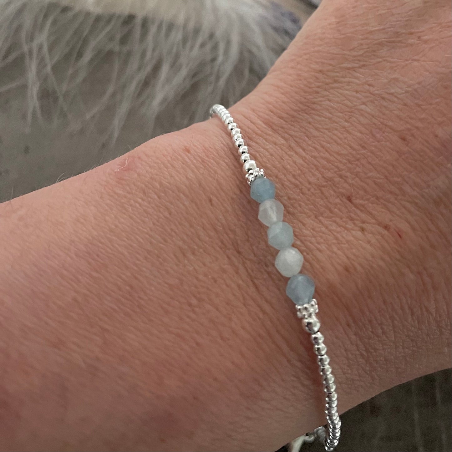 Pale Aquamarine Bracelet, March Birthstone nft