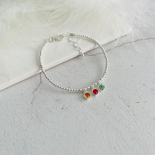 Crystal Birthstone Bracelet For Mums Mothers Day Gift, Family Birthstone Jewellery