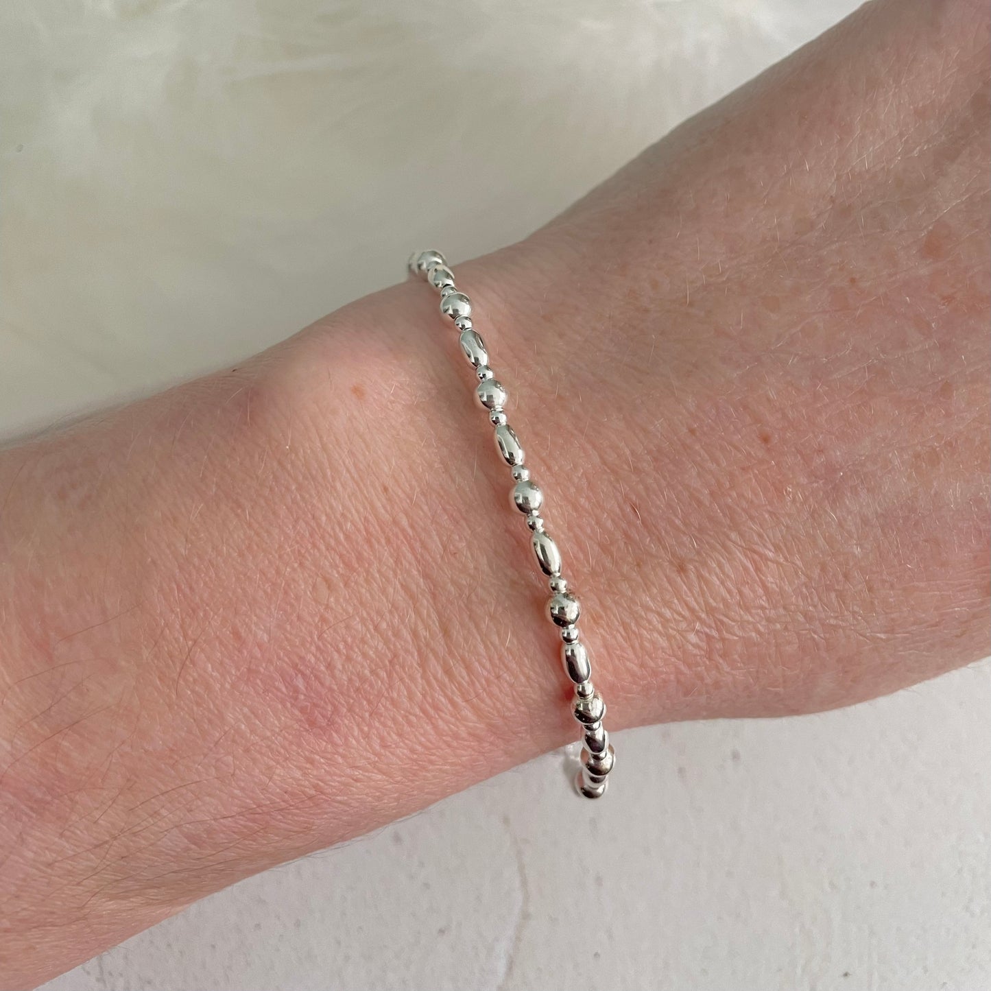Layering bracelet in Sterling Silver, Bead Bracelet for Women nft