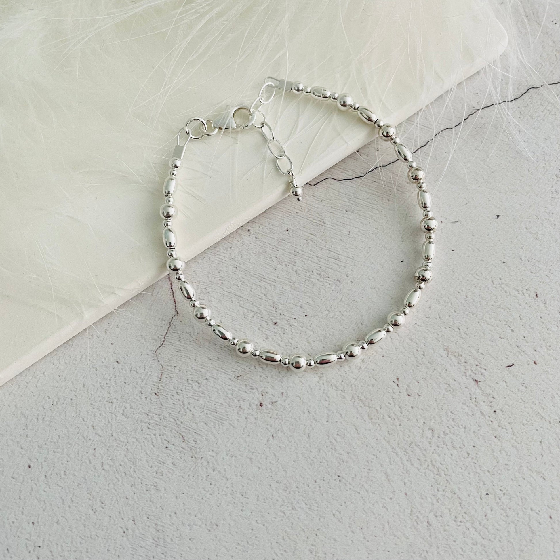 Layering bracelet in Sterling Silver, Bead Bracelet for Women nft