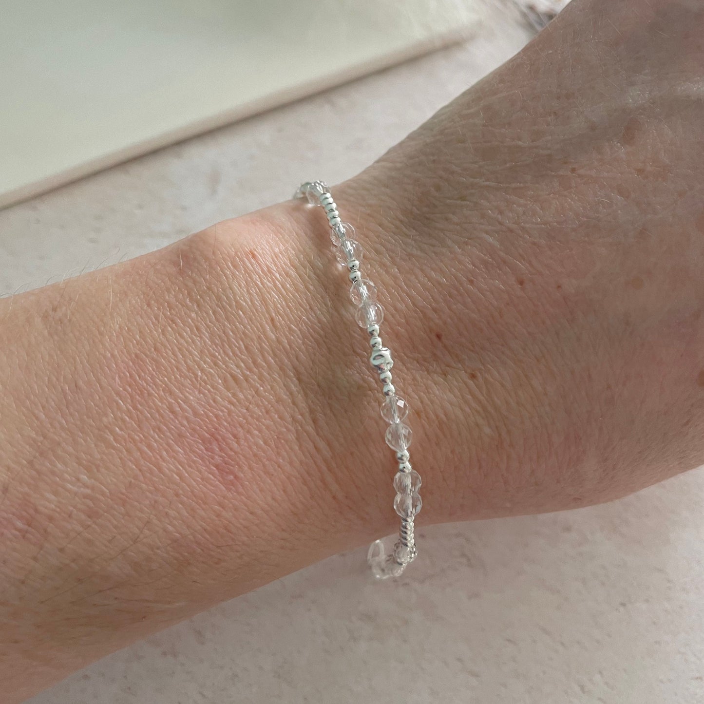 Clear Rock Quartz bracelet, April Birthstone Gift nft