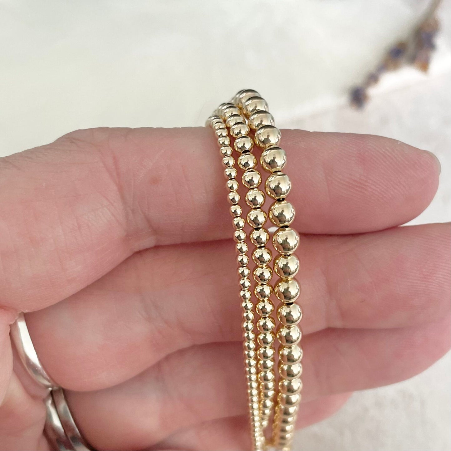 Gold Filled Bead Bracelet in choice of sizes, Gold Fill Bead Jewellery