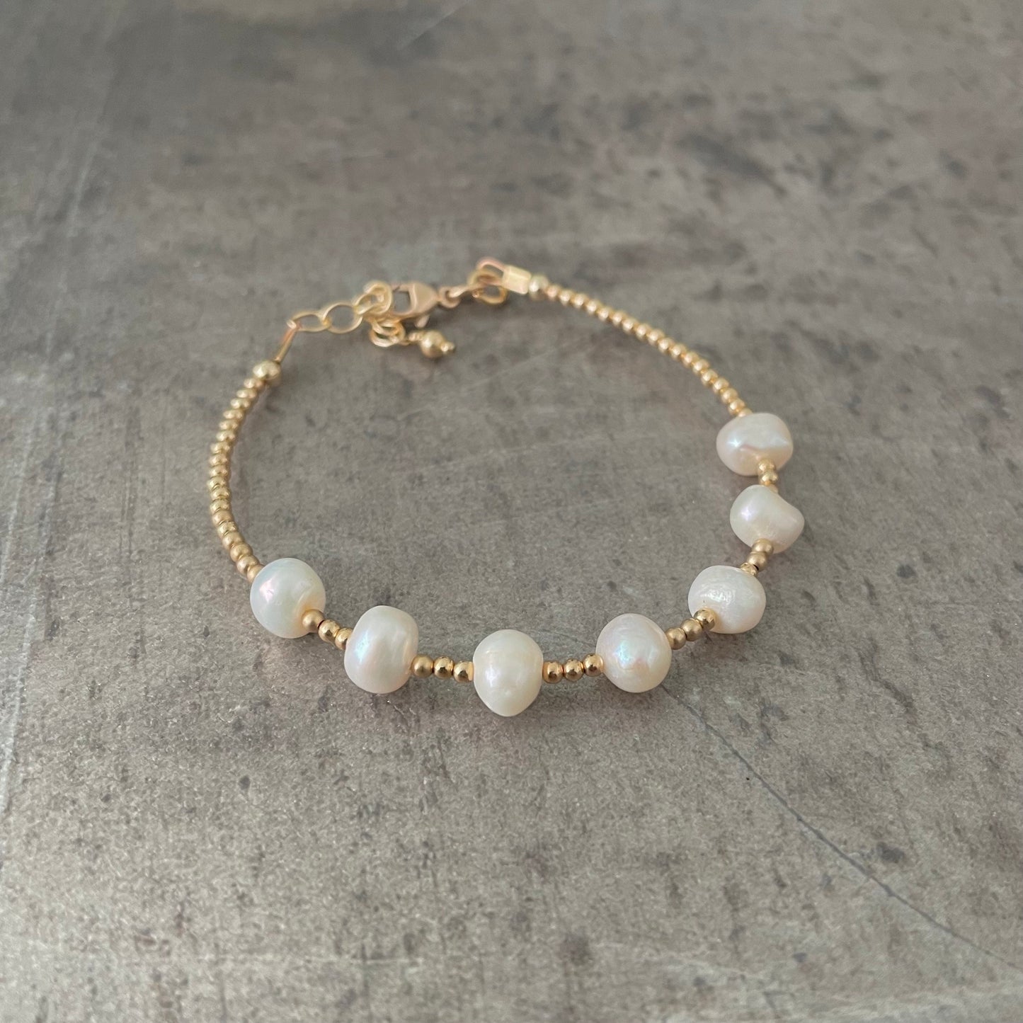 Gold Filled and Pearl Bracelet, June Birthstone Pearl Jewellery
