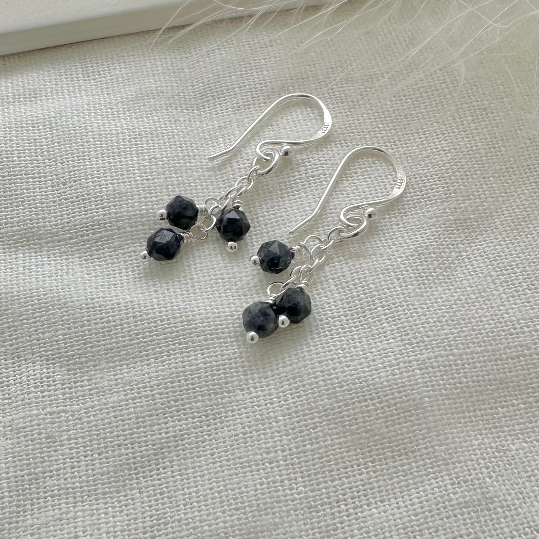 Sterling Silver Sapphire September Birthstone Earrings, Cascade Earrings